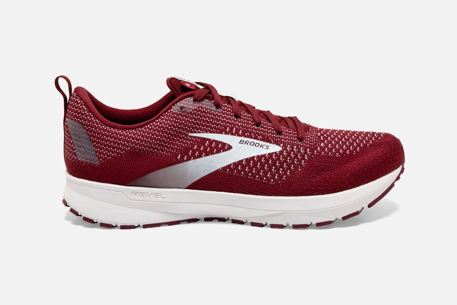 Brooks Revel 4 Mens Australia - Road Running Shoes - Burgundy/White (697-EGJLX)